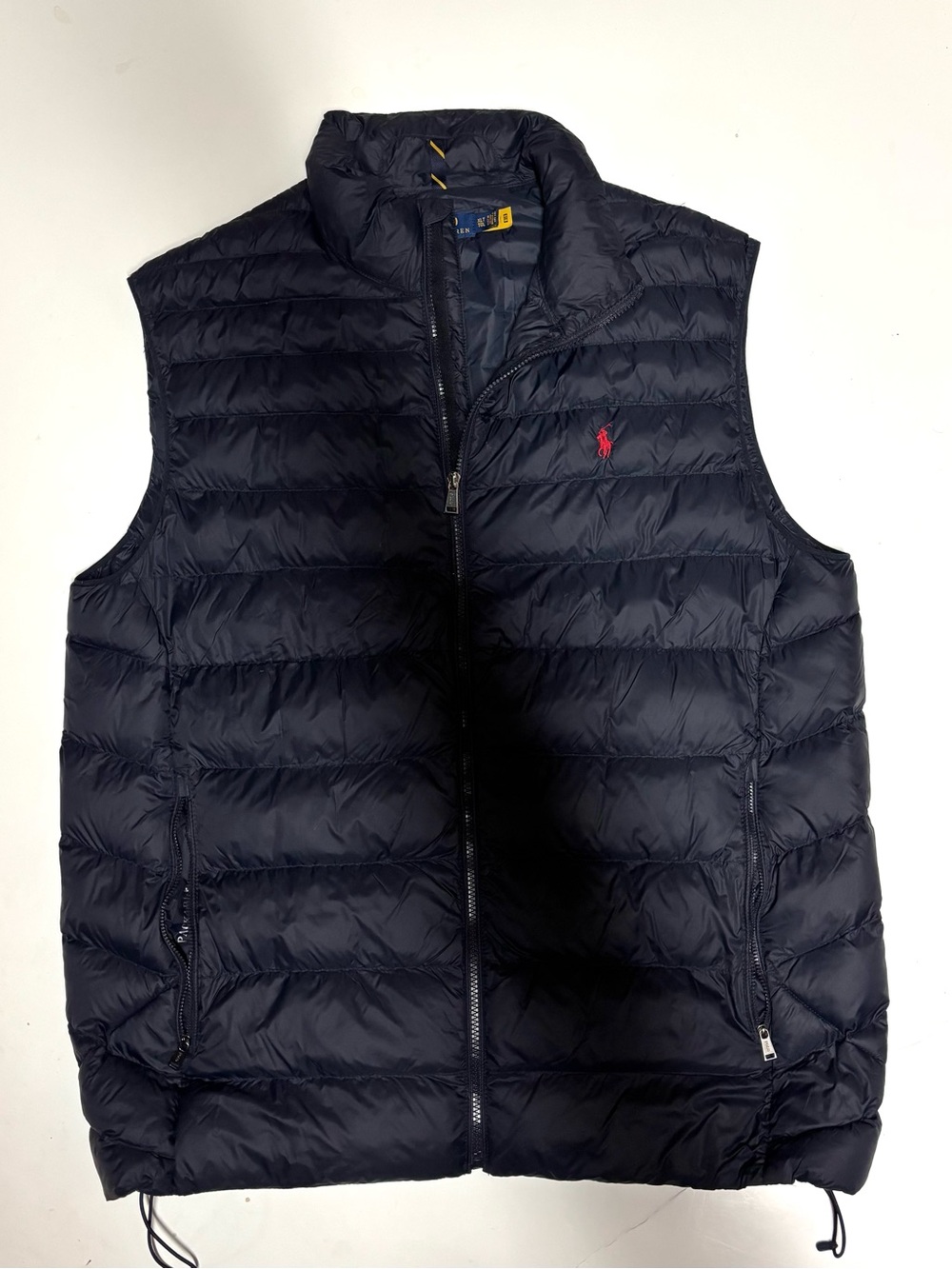 Ralph Lauren Navy Quilted Down-Style Vest with Red Pony xlt